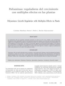 Poliaminas: reguladores del crecimiento con múltiples efectos en las plantas Polyamines: Growth Regulators with Multiples Effects in Plants