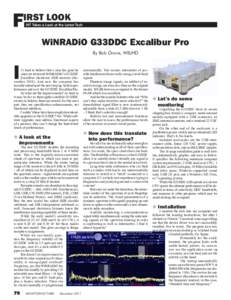 F  IRST LOOK MT Takes a Look at the Latest Tech  WiNRADiO G33DDC Excalibur Pro