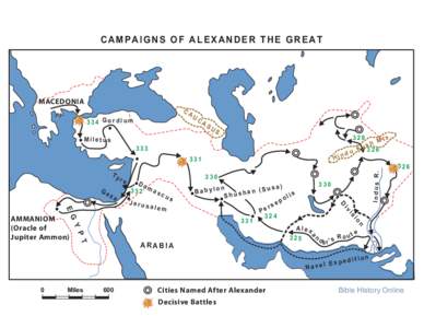 CAMPAIGNS OF ALEXANDER THE GREAT  MACEDONIA 334 Gordium Miletus