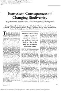 Ecosystem consequences of changing biodiversity F Stuart Chapin III; Osvaldo E Sala; Ingrid C Burke; J Phillip Grime; et al Bioscience; Jan 1998; 48, 1; Research Library pg. 45  Reproduced with permission of the copyrigh