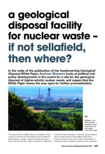 a geological disposal facility for nuclear waste – if not sellafield, then where?