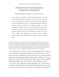 Racial Discrimination in the Sharing Economy: Evidence from a Field Experiment