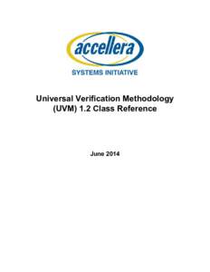 Universal Verification Methodology (UVM) 1.2 Class Reference June 2014  Copyright© Accellera Systems Initiative (Accellera). All rights reserved.