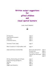 Written output suggestions for gifted children