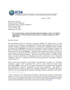 Microsoft Word - ICSA Letter to CFTC August 2012.doc
