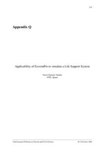 219  Appendix Q Applicability of EcosimPro to simulate a Life Support System Victor Guirado Viedma