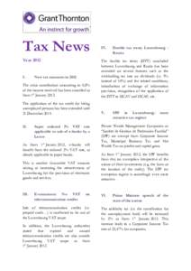 Tax News Year 2012 IV.  Double tax treaty Luxembourg Russia