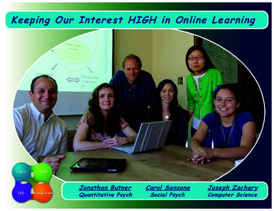 Keeping Our Interest HIGH in Online Learning  Jonathan Butner Quantitative Psych