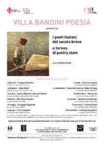 VILLA BANDINI POESIA presenta I poeti italiani del secolo breve e torneo