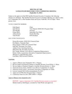 Minutes of the ION Satellite Division Executive Committee Meeting, September 23, 2011