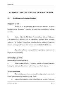 Guidelines III.7  MANDATORY PROVIDENT FUND SCHEMES AUTHORITY III.7