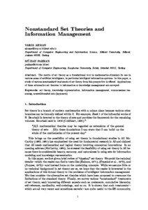 Nonstandard Set Theories and Information Management VAROL AKMAN