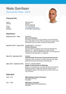 Niels Gerritsen Curriculum VitaePersonal Info Name:	 Address:
