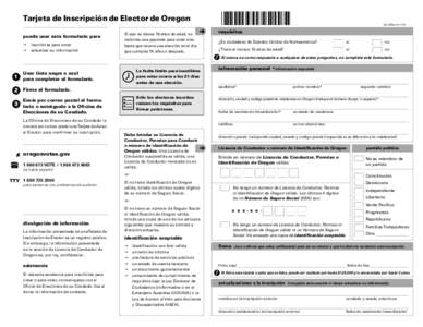 Oregon Voter Registration Card
