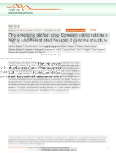 ARTICLE Received 6 Jan 2014 | Accepted 21 Mar 2014 | Published 23 Apr 2014 DOI: [removed]ncomms4706  OPEN