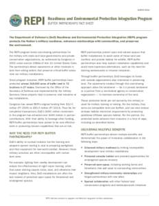 MARCH[removed]REPI Readiness and Environmental Protection Integration Program BUFFER PARTNERSHIPS FACT SHEET