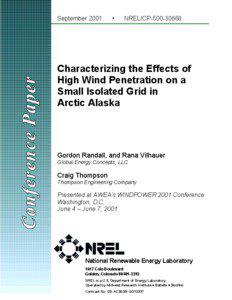 CHARACTERIZING THE EFFECTS OF HIGH WIND PENETRATION ON A SMALL ISOLATED GRID IN ARCTIC ALASKA