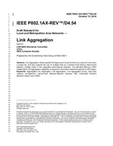 IEEE P802.1AX-REV Draft 4.5 Link Aggregation