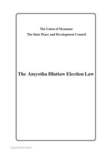 Amyotha Hluttaw Election Law DAPPpmd