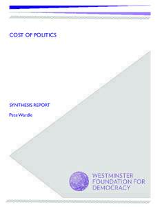 COST OF POLITICS  SYNTHESIS REPORT Pete Wardle  C O NT E NT S