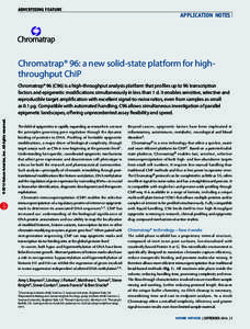 ADVERTISING FEATURE  APPLICATION NOTES Chromatrap® 96: a new solid-state platform for highthroughput ChIP