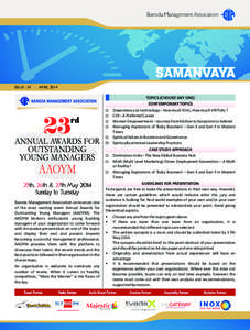 Baroda Management Association  ISSUE : XI APRIL 2014