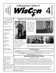 official newsletter of WisCon 38 4