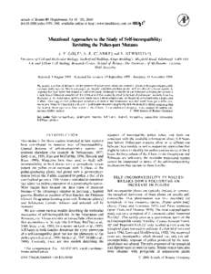 Annals of Botany 85 (Supplement A): 95-103, 2000 doi:[removed]anbo[removed], available online at http://www.idealibrary.com on IIE ®  Mutational Approaches to the Study of Self-incompatibility: