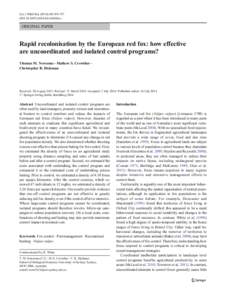Eur J Wildl Res:749–757 DOIs10344x ORIGINAL PAPER  Rapid recolonisation by the European red fox: how effective