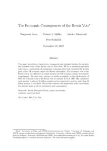 The Economic Consequences of the Brexit Vote∗ Benjamin Born Gernot J. Müller  Moritz Schularick