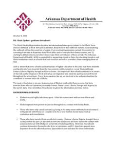 Arkansas Department of Health 4815 West Markham Street ● Little Rock, Arkansas ● TelephoneGovernor Mike Beebe Nathaniel Smith, MD, MPH, Director and State Health Officer