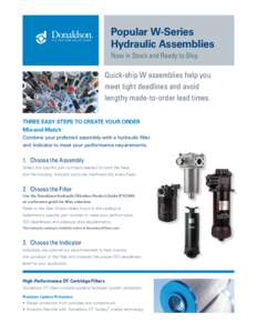 Popular W-Series Hydraulic Assemblies Now in Stock and Ready to Ship Quick-ship W assemblies help you meet tight deadlines and avoid