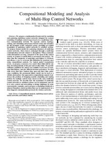 IEEE TRANSACTIONS ON AUTOMATIC CONTROL, VOL. 56, NO. 10, OCTOBERCompositional Modeling and Analysis of Multi-Hop Control Networks