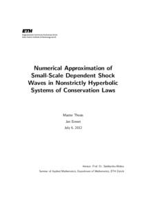 Numerical Approximation of Small-Scale Dependent Shock Waves in Nonstrictly Hyperbolic Systems of Conservation Laws  Master Thesis