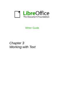 Writer Guide  Chapter 3 Working with Text  Copyright