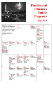 Presidential Libraries Public Programs July 2014
