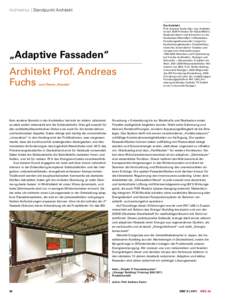 Architektur | Standpunkt Architekt  Der Architekt „Adaptive Fassaden“ Architekt Prof. Andreas