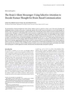 The Journal of Neuroscience, May 29, 2013 • 33(22):9385–9393 • 9385  Behavioral/Cognitive The Brain’s Silent Messenger: Using Selective Attention to Decode Human Thought for Brain-Based Communication