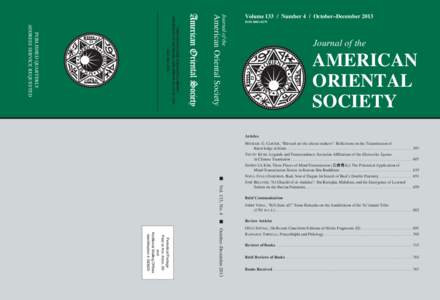 Journal of the  American Oriental Society ISSN[removed]