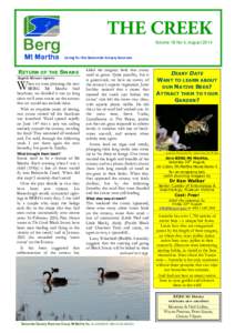 THE CREEK Volume 18 No 4, August 2014 Caring for the Balcombe Estuary Reserves ?-  RETURN OF THE SWANS