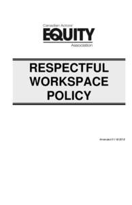 RESPECTFUL WORKSPACE POLICY Amended