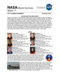 NASA Mission Summary  National Aeronautics and
