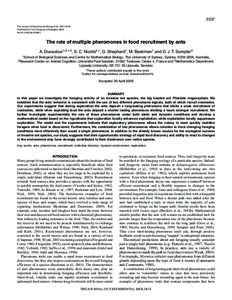 2337 The Journal of Experimental Biology 212, [removed]Published by The Company of Biologists 2009 doi:[removed]jeb[removed]The role of multiple pheromones in food recruitment by ants