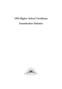 1998 Higher School Certificate Examination Statistics © Board of Studies NSW 1999 Published by Board of Studies NSW