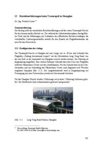 12  Betriebserfahrungen beim Transrapid in Shanghai