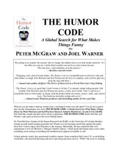    THE HUMOR CODE A Global Search for What Makes Things Funny