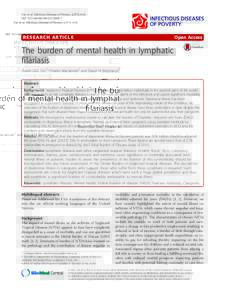 The burden of mental health in lymphatic filariasis