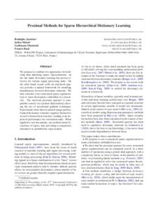 Proximal Methods for Sparse Hierarchical Dictionary Learning