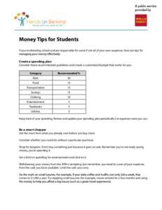 Money Tips For Students pg1