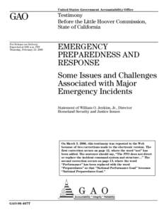 GAO-06-467T Emergency Preparedness and Response: Some Issues and Challenges Associated with Major Emergency Incidents